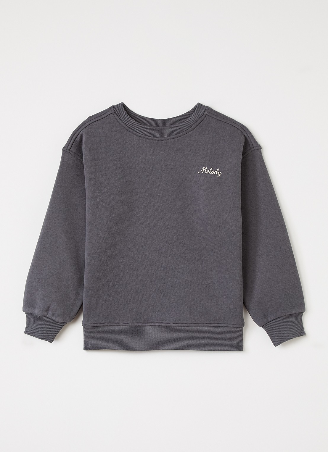 Sofie Schnoor Eli sweater met front- en backprint - voorkant 2 donkergrijs