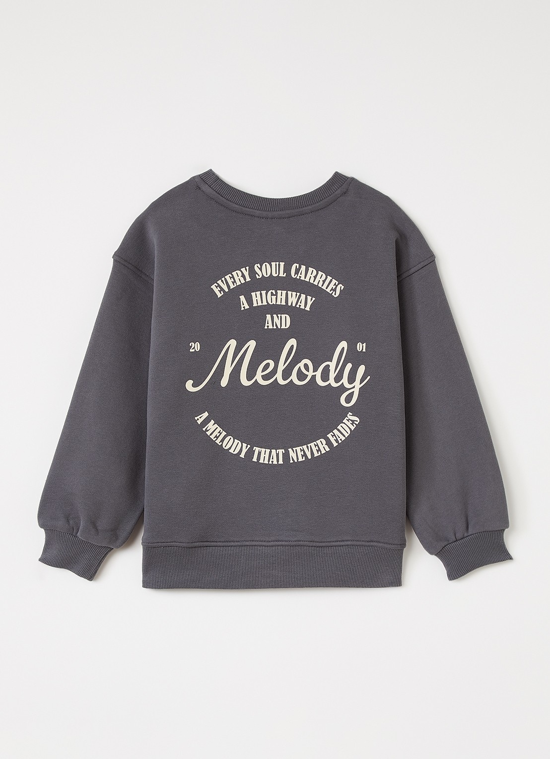 Sofie Schnoor Eli sweater met front- en backprint - voorkant 3 donkergrijs