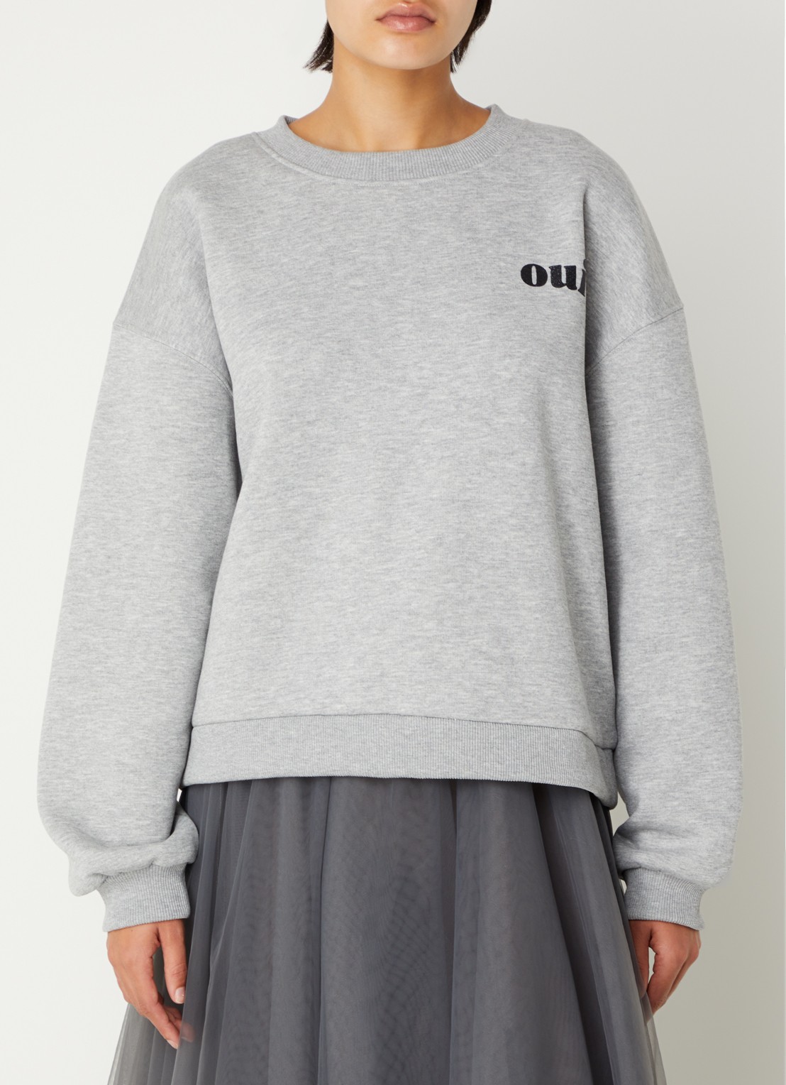 Sofie Schnoor Eli sweater met front- en backprint - achterkant 4 grijsmele