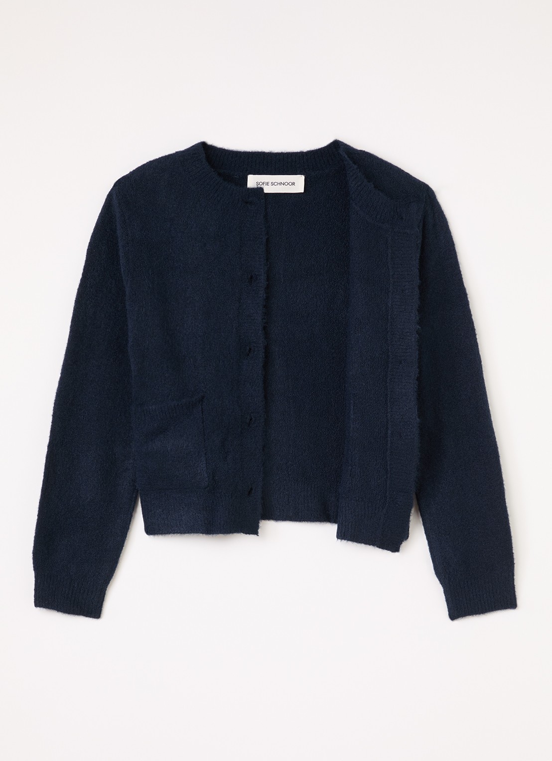 Sofie Schnoor Elica fijngebreid vest in wolblend - voorkant 3 donkerblauw