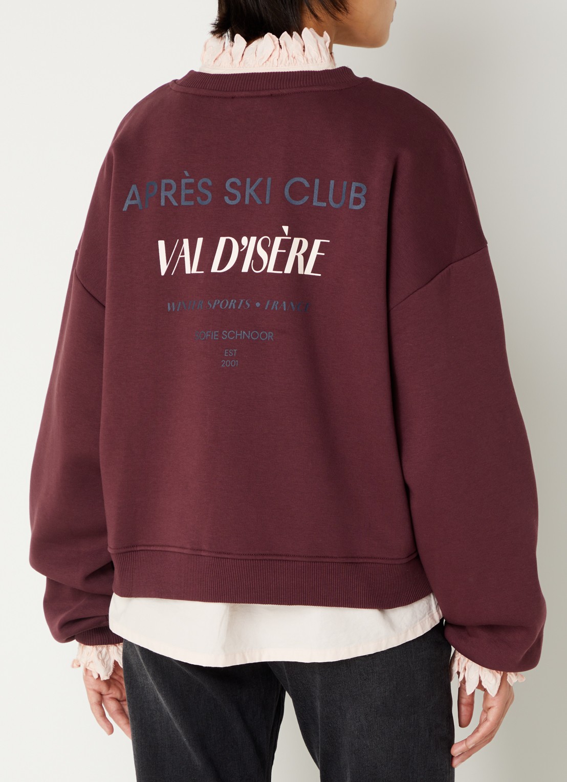 Sofie Schnoor Elin sweater met front- en backprint - detail 4 bordeauxrood