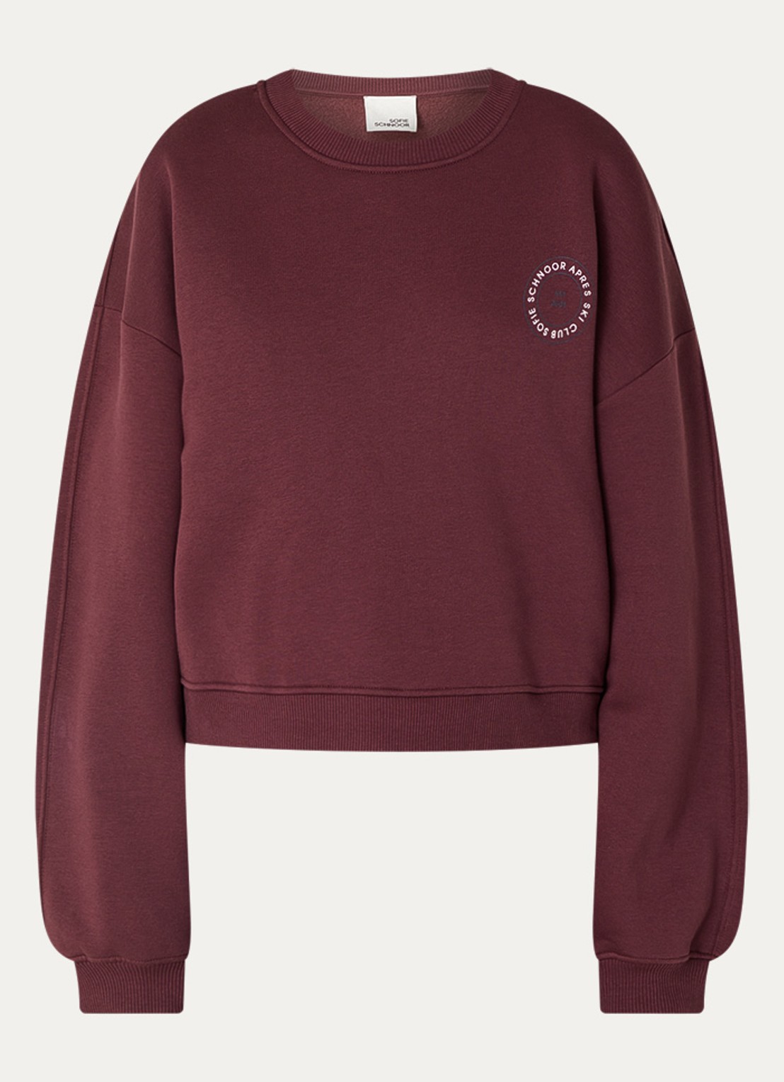 Sofie Schnoor Elin sweater met front- en backprint - voorkant 2 bordeauxrood