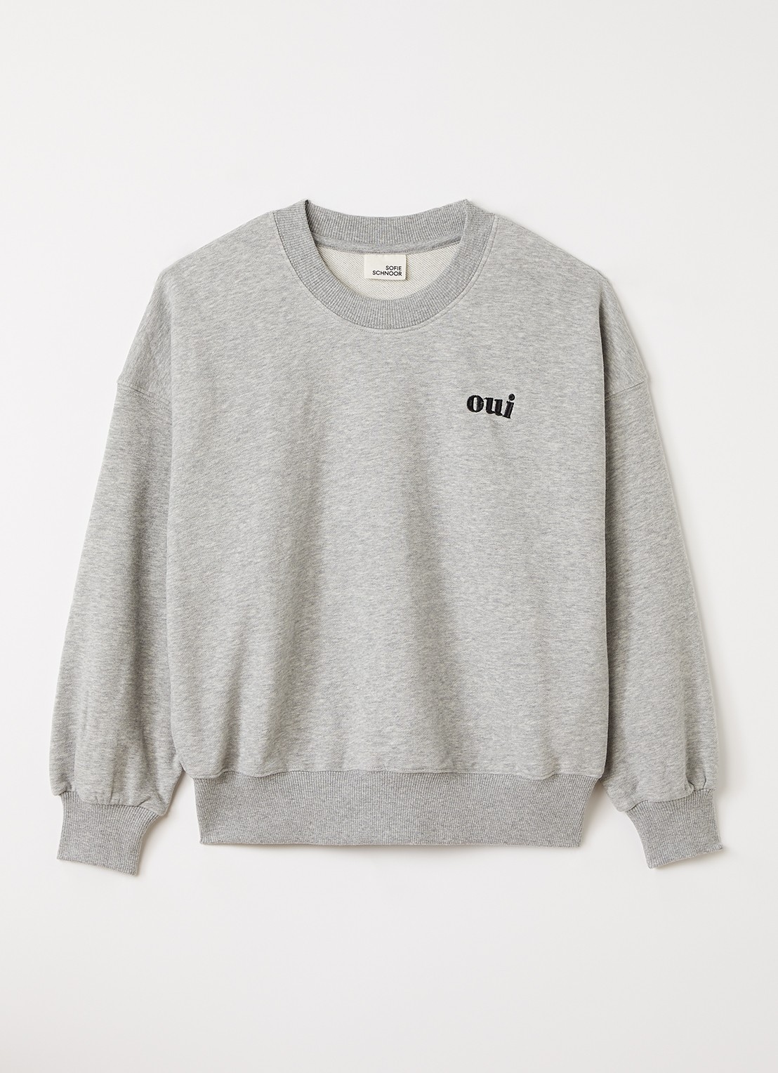 Sofie Schnoor Elisy sweater met borduring - voorkant grijsmele