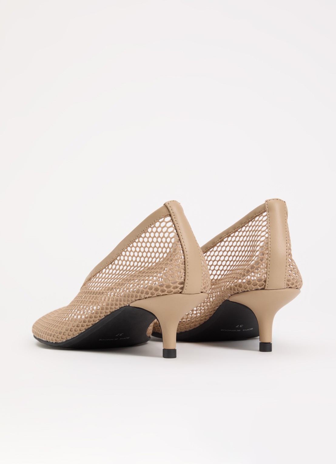 Sofie Schnoor Ellesw pump van leer met mesh - achterkant 2 creme