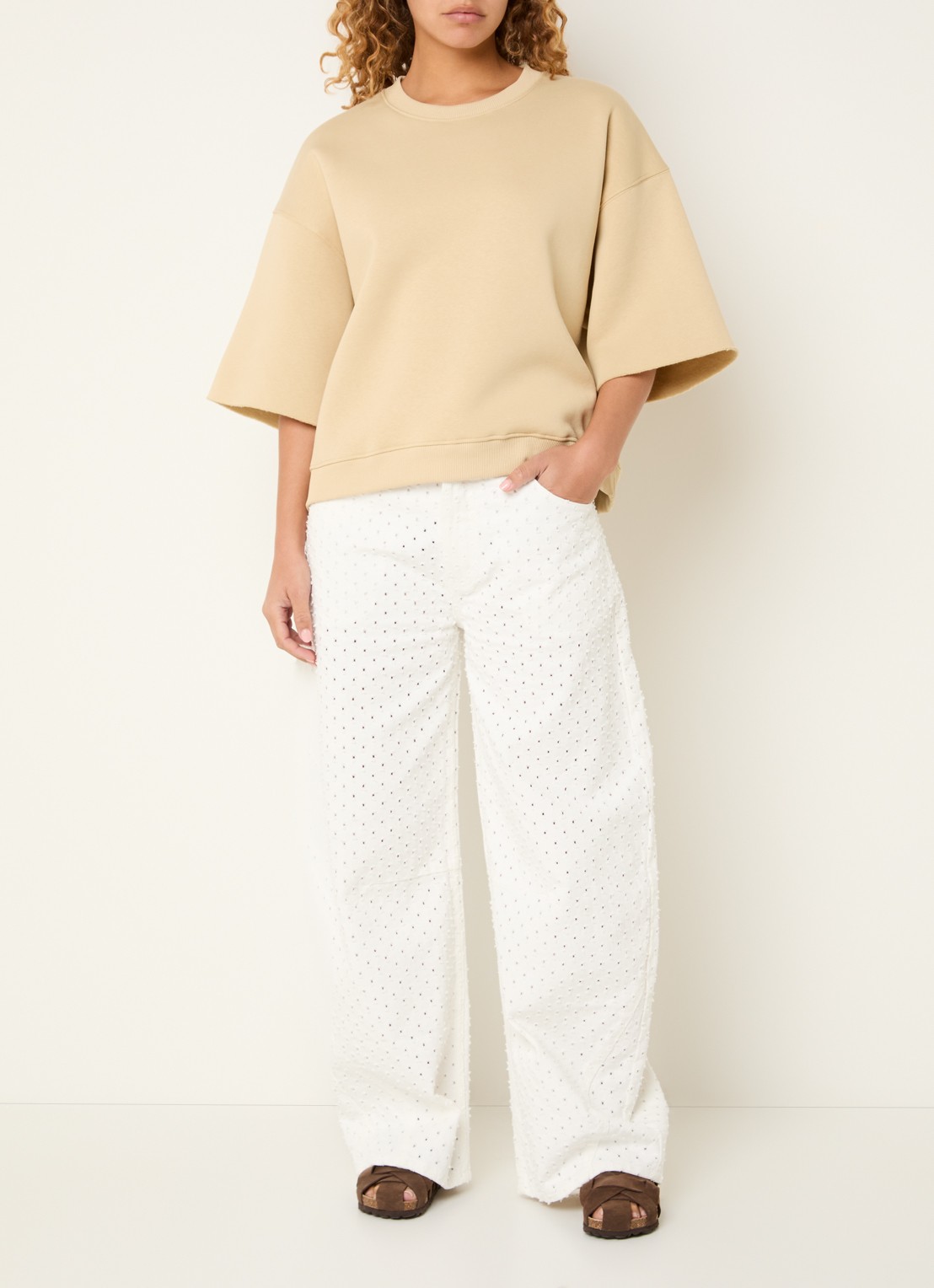 Sofie Schnoor Eloisesw sweater met print - voorkant 4 creme