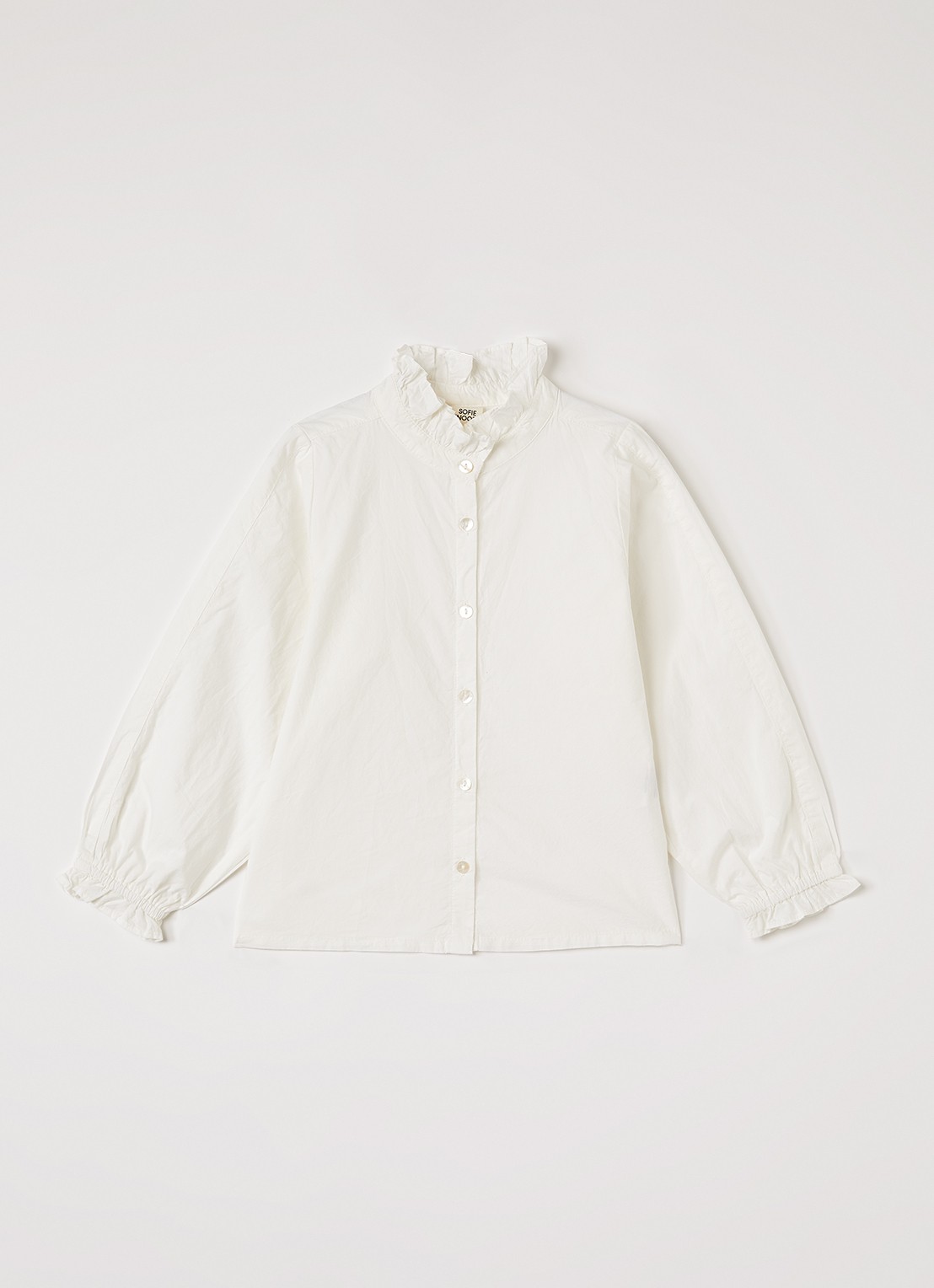Sofie Schnoor Esma blouse met opstaande kraag - voorkant 2 gebroken wit