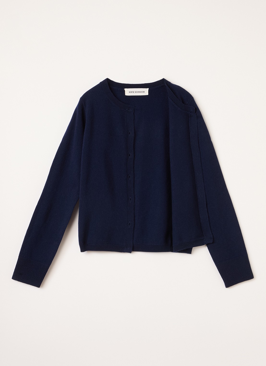 Sofie Schnoor Fijngebreid vest van wol - voorkant 3 donkerblauw