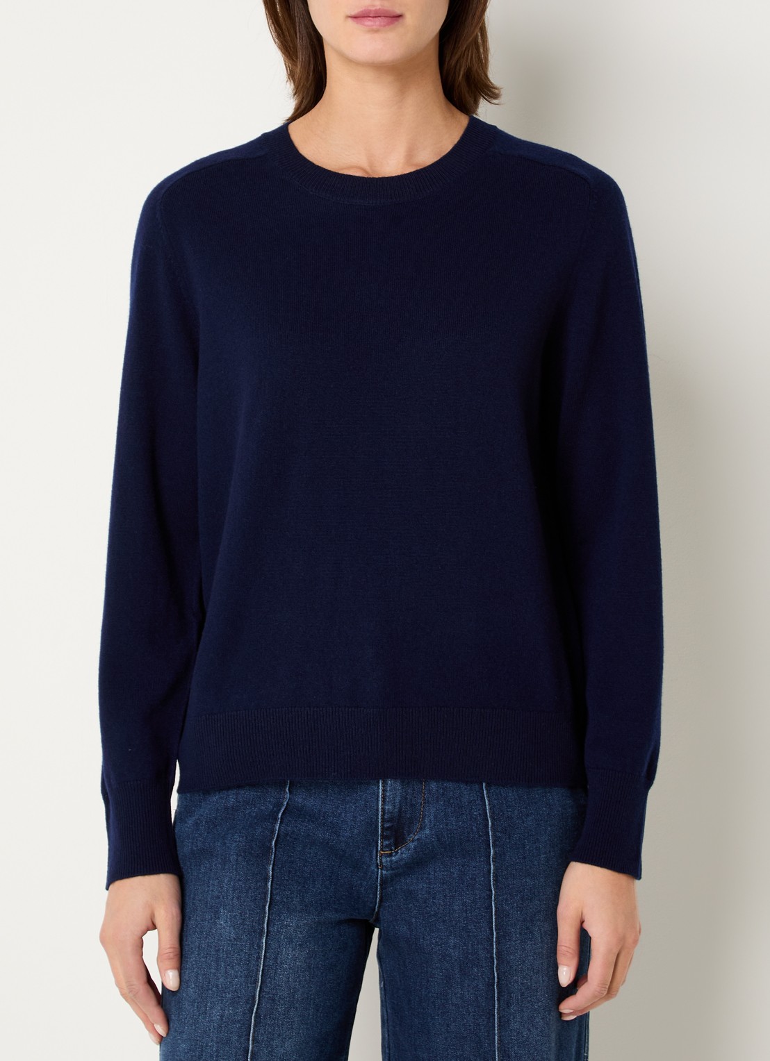 Sofie Schnoor Fijngebreide pullover met gemêleerd dessin - detail 4 donkerblauw