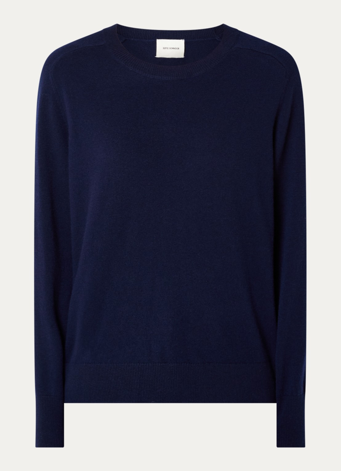 Sofie Schnoor Fijngebreide pullover met gemêleerd dessin - voorkant donkerblauw