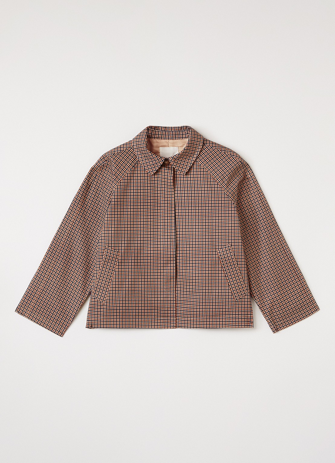 Sofie Schnoor Filine jack met ruitdessin en kraag - voorkant beige
