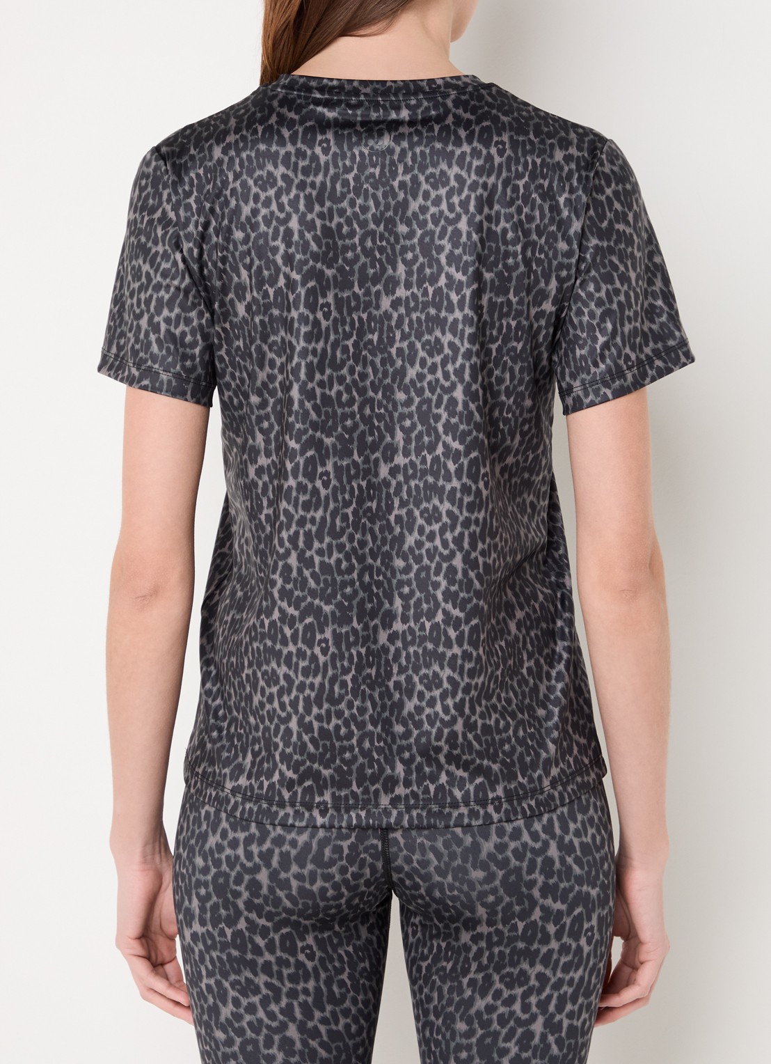 Sofie Schnoor Fiola trainings T-shirt met panterprint  - achterkant 3 antraciet