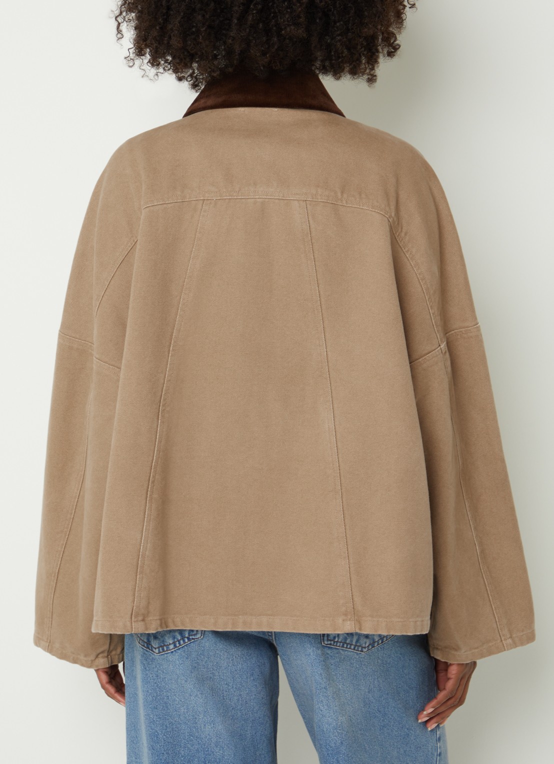 Sofie Schnoor Francosw oversized jack van canvas met opgestikte zakken - achterkant 3 beige
