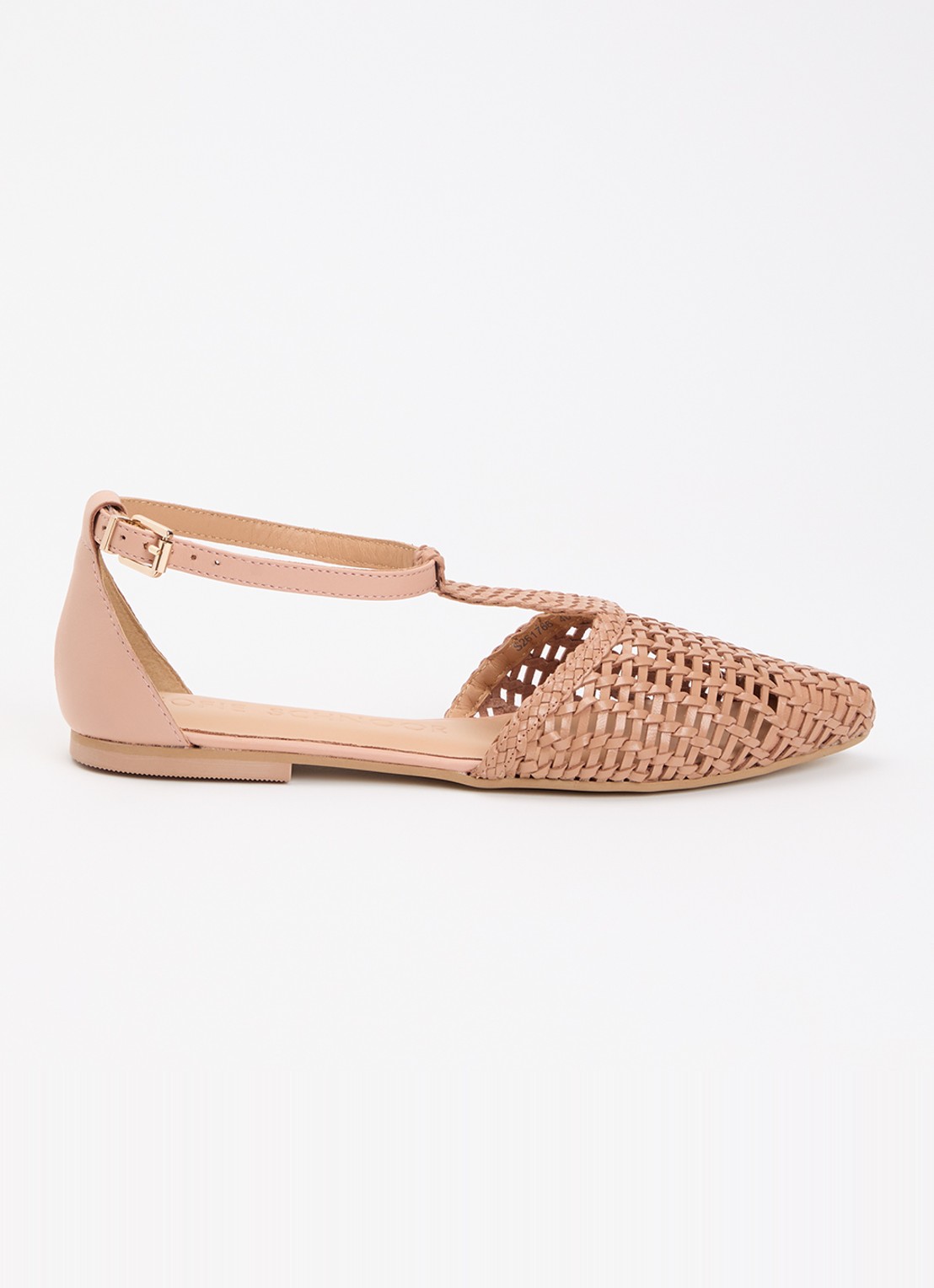 Sofie Schnoor Freysw sandaal van leer met gevlochten details - voorkant beige