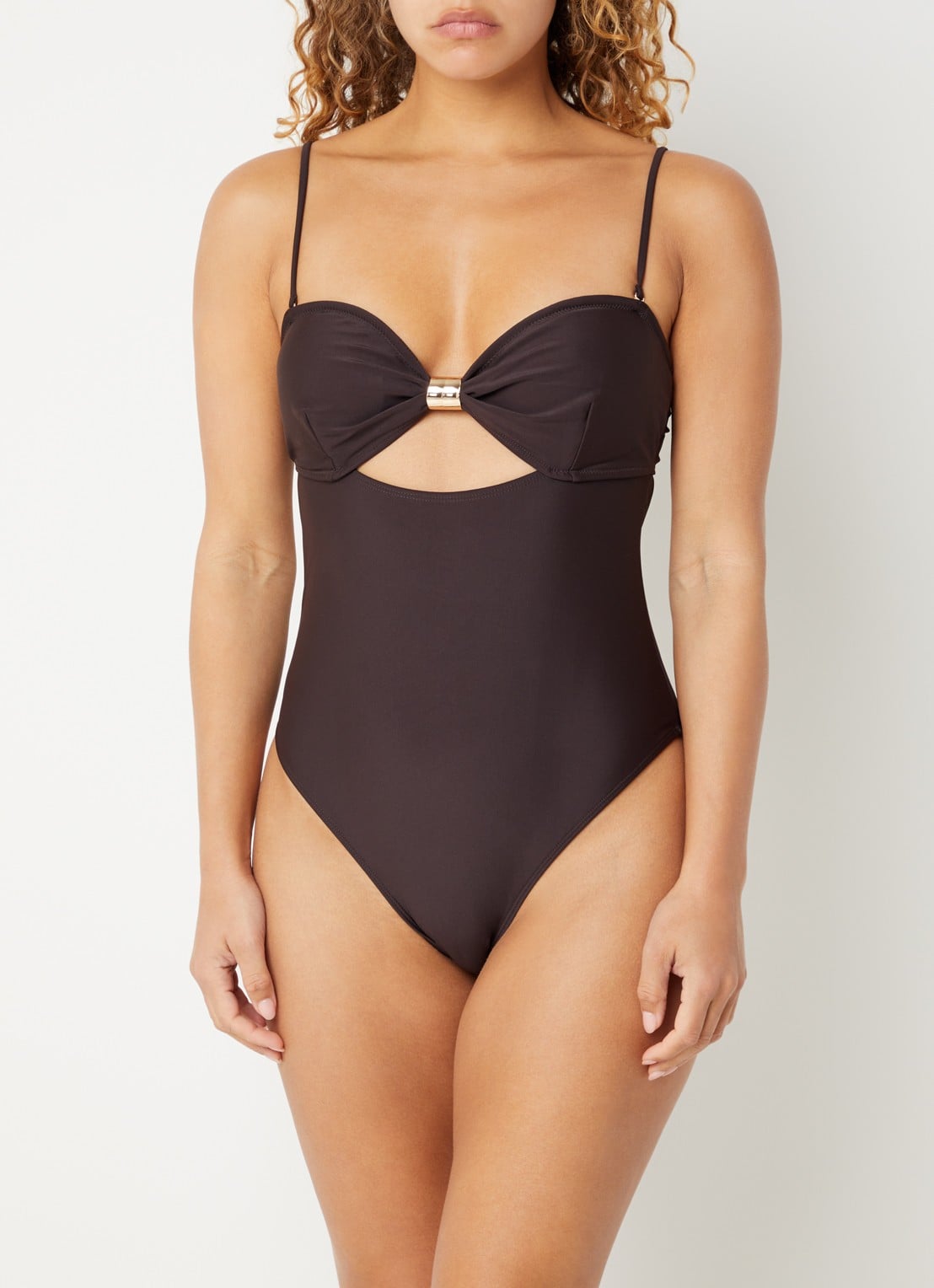 Sofie Schnoor Galiasw badpak met cut-out detail - detail 3 donkerbruin