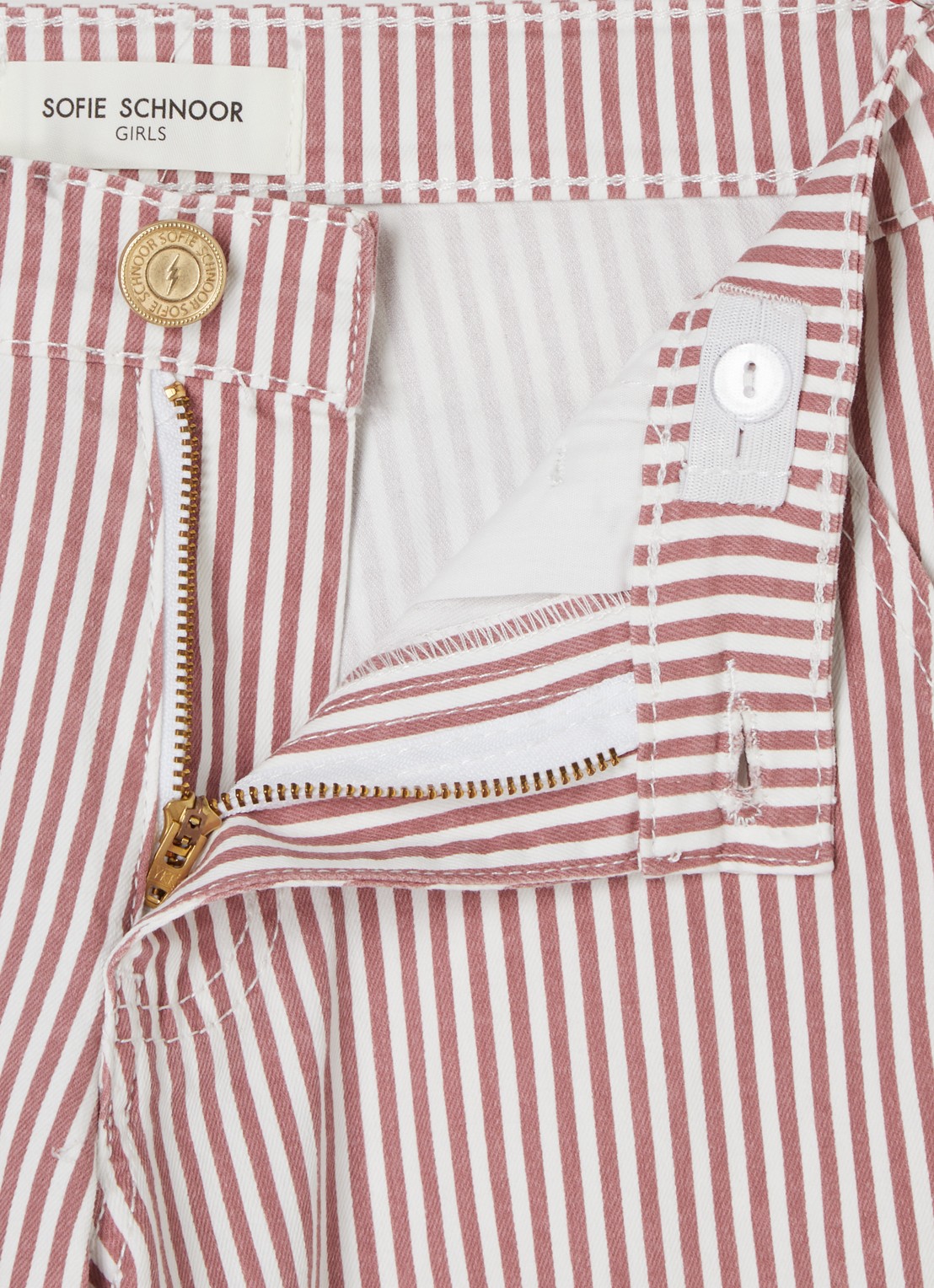 Sofie Schnoor Gitte loose fit cargobroek met streepprint - detail 3 rood