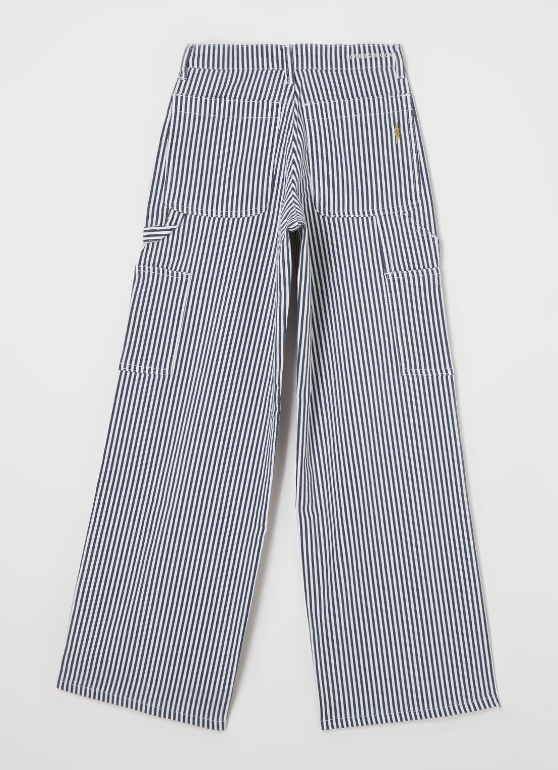 Sofie Schnoor Gitte loose fit cargobroek met streepprint - voorkant 3 blauw