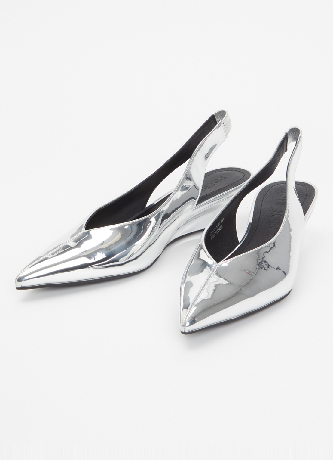 Sofie Schnoor Heldisw slingback van leer met metallic finish - detail 3 zilver