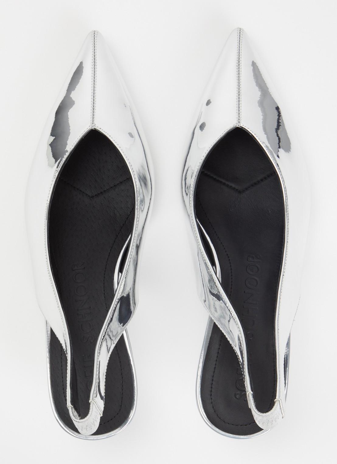 Sofie Schnoor Heldisw slingback van leer met metallic finish - detail 4 zilver