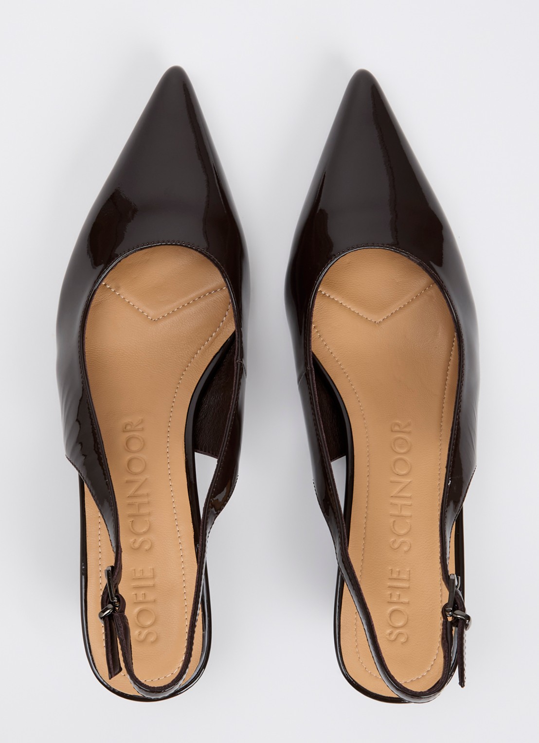 Sofie Schnoor Helenasw slingback van lakleer - detail 2 donkerbruin
