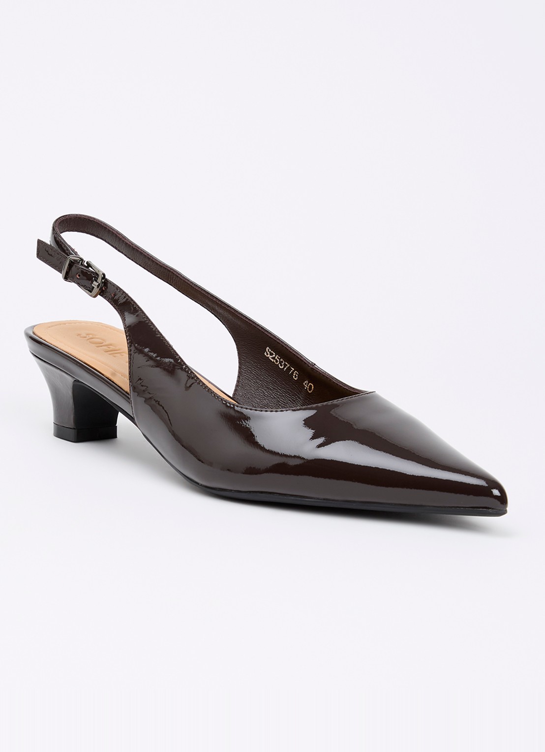 Sofie Schnoor Helenasw slingback van lakleer - voorkant 4 donkerbruin