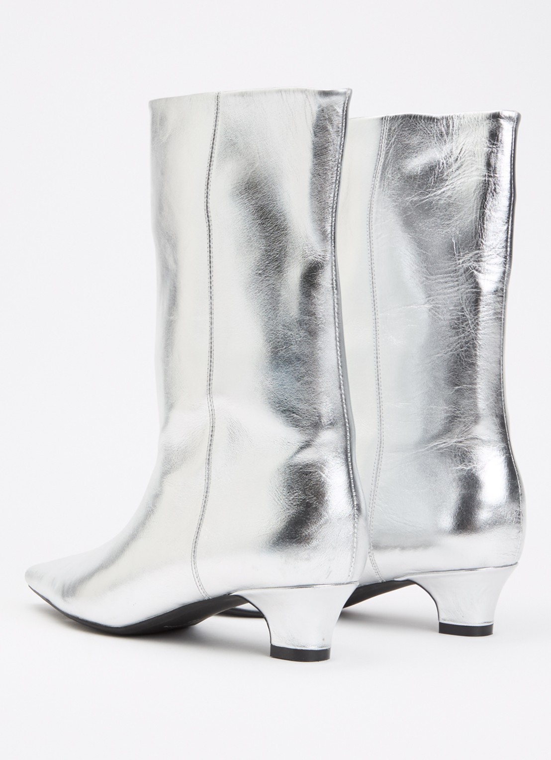 Sofie Schnoor Hella laars van leer met metallic finish  - achterkant 4 zilver