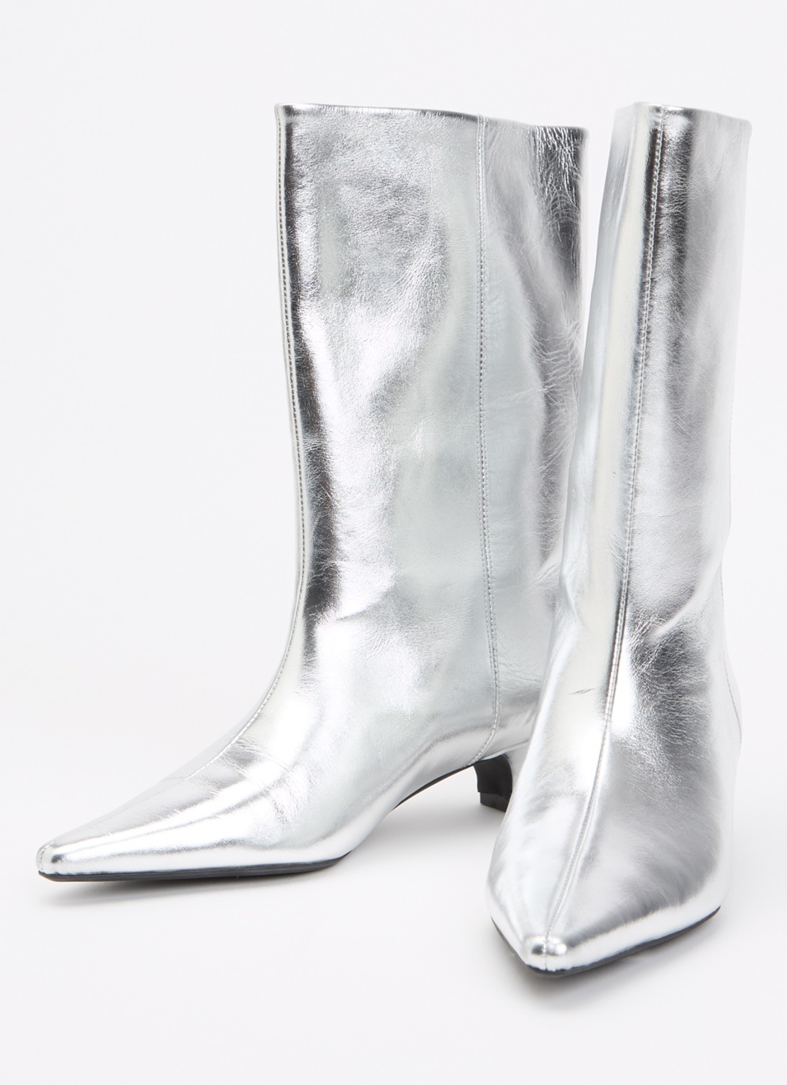 Sofie Schnoor Hella laars van leer met metallic finish  - detail 2 zilver