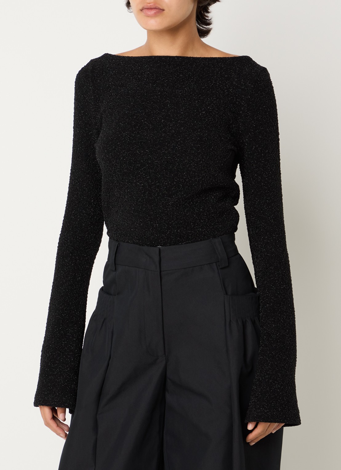 Sofie Schnoor Irenasw top met structuur - detail zwart
