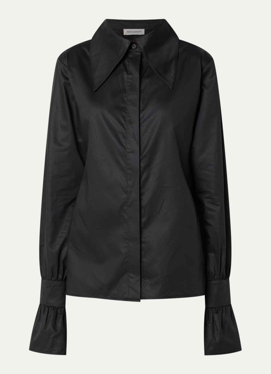 Sofie Schnoor Izabellasw blouse met kraag - voorkant 2 zwart