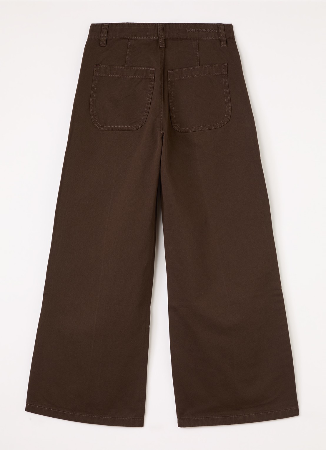 Sofie Schnoor Izza wide fit broek met siernaad - voorkant 3 donkerbruin