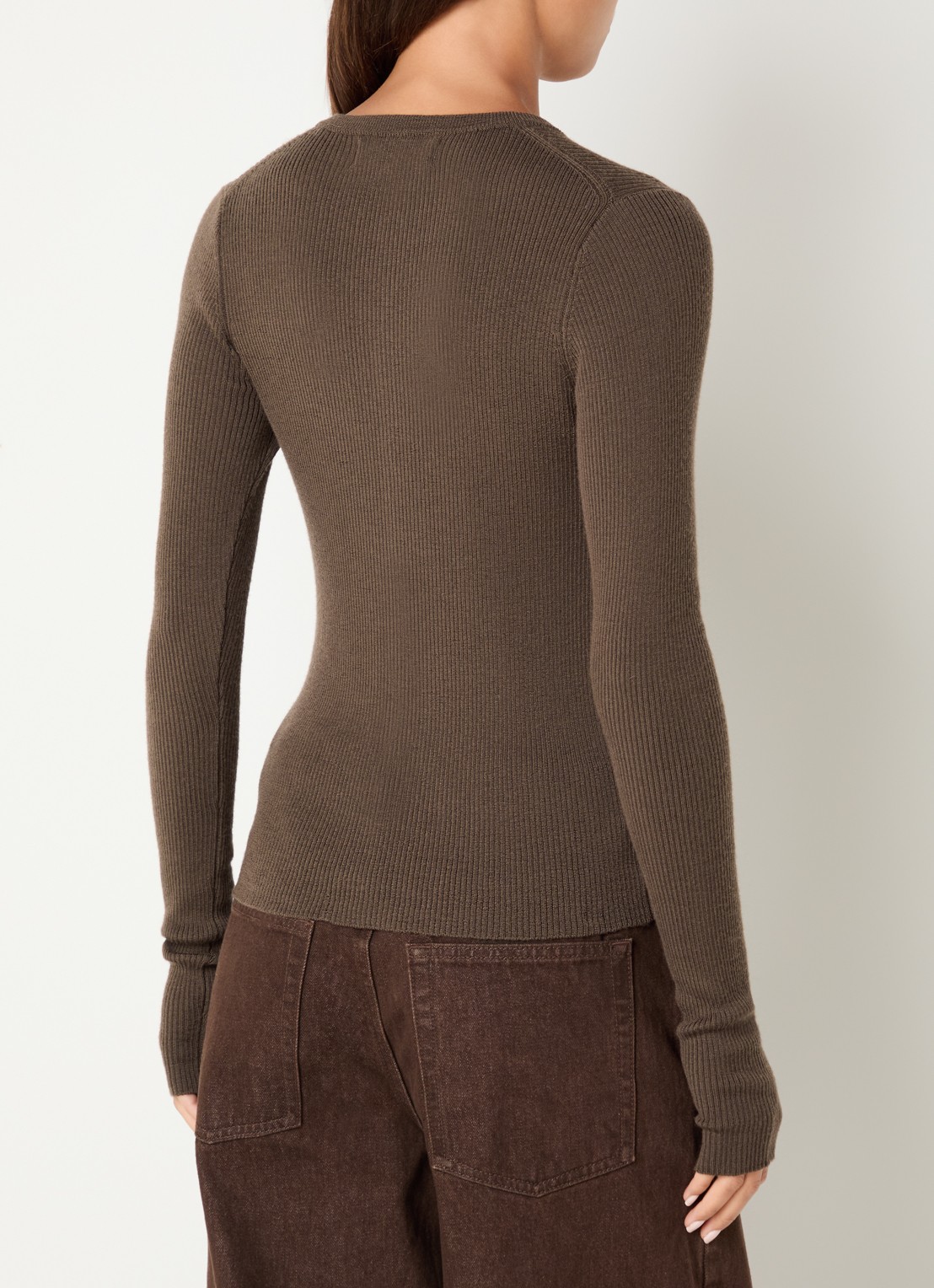 Sofie Schnoor Jules ribgebreid vest - achterkant 4 bruin