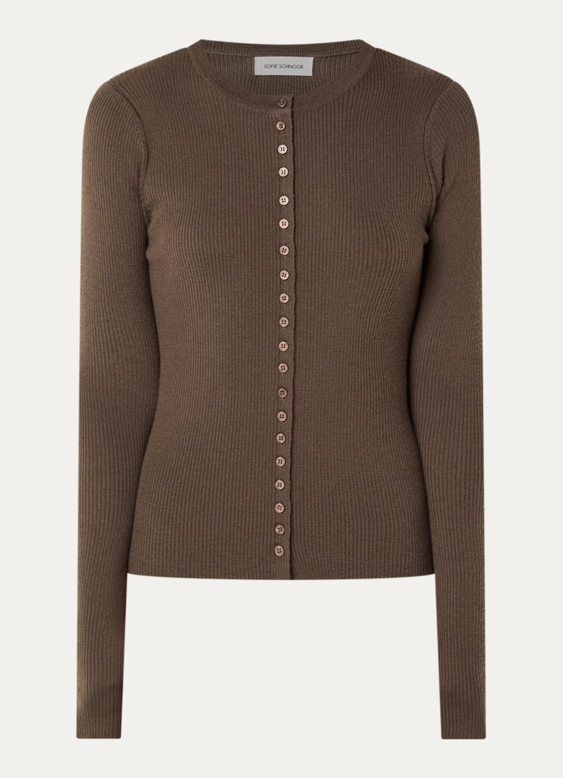 Sofie Schnoor Jules ribgebreid vest - voorkant 2 bruin