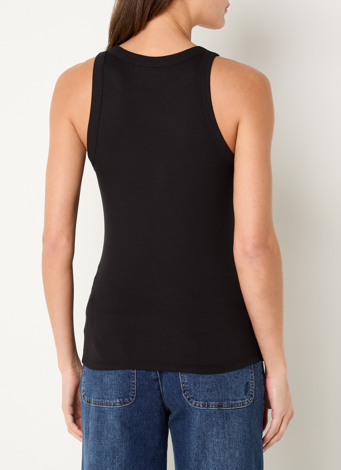 Sofie Schnoor Julliesw tanktop met ribstructuur - achterkant 3 zwart