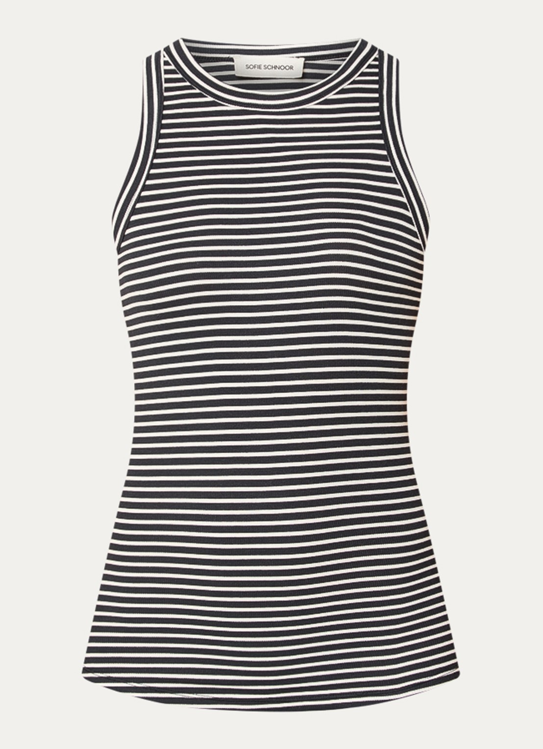 Sofie Schnoor Julliesw tanktop met streepprint  - voorkant antraciet