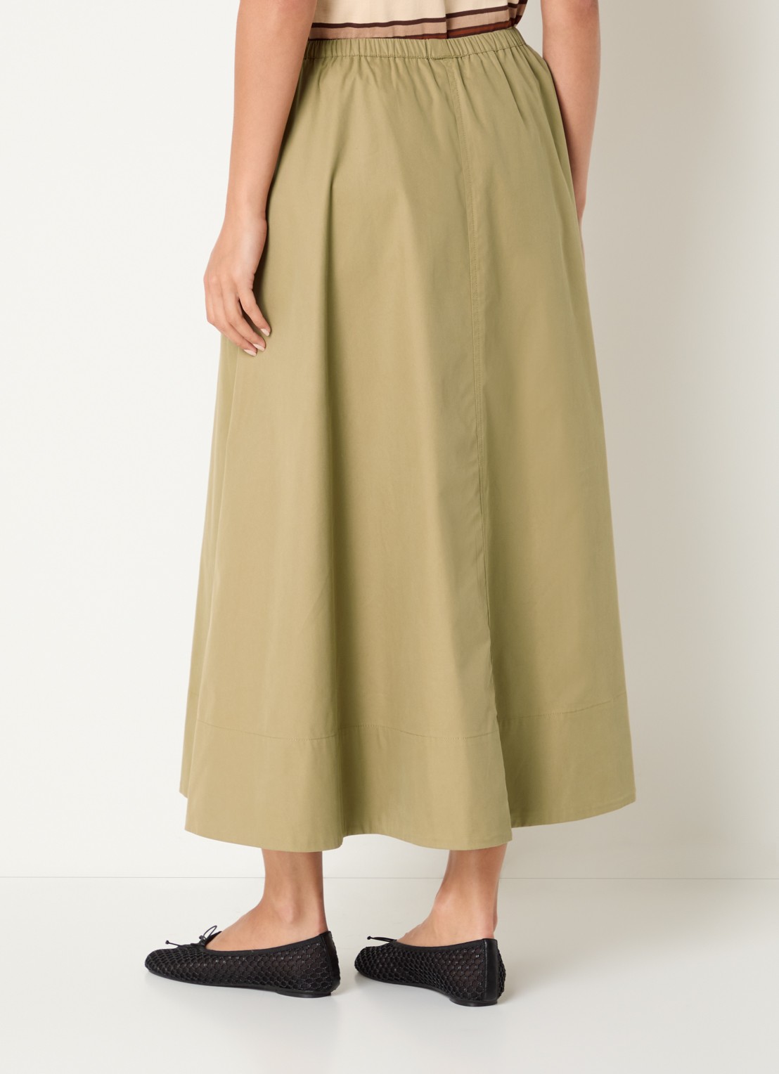 Sofie Schnoor Juneau A-lijn maxi rok - achterkant 3 khaki