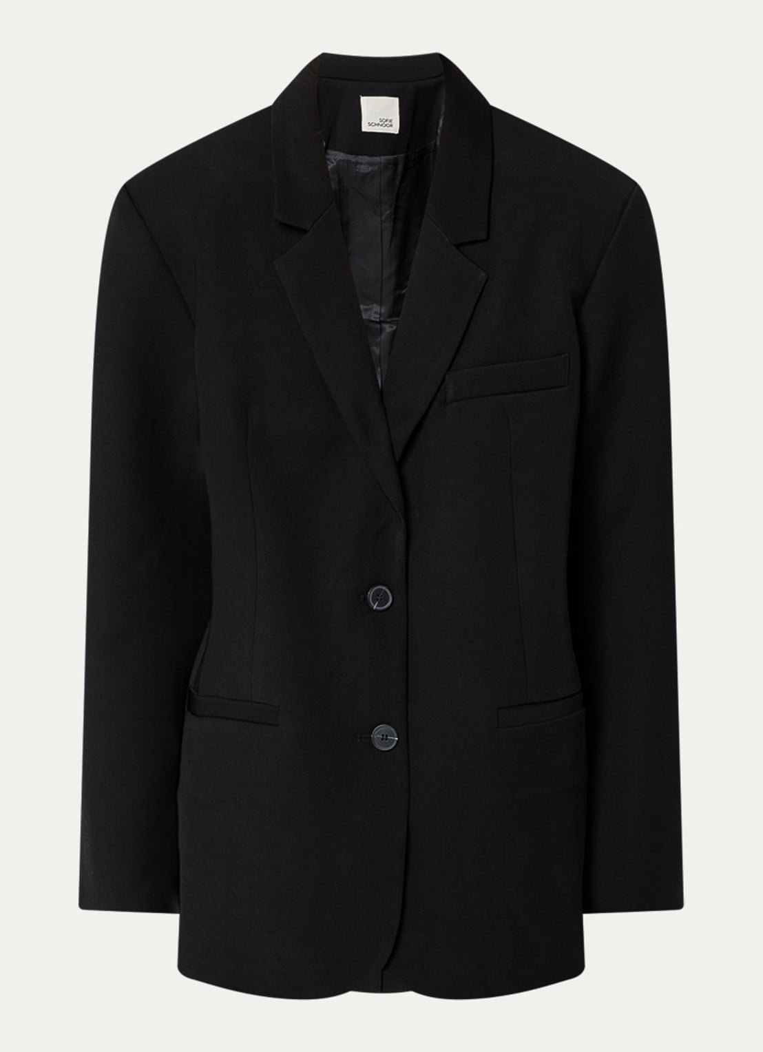Sofie Schnoor Kais oversized blazer met schoudervulling - voorkant 2 zwart