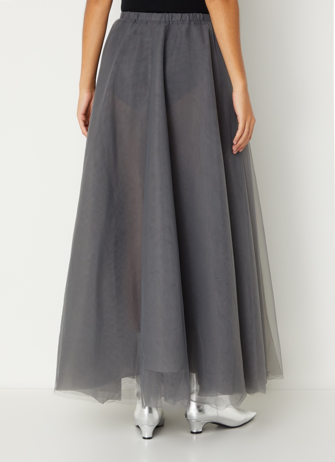 Sofie Schnoor Kayla maxi rok - achterkant 3 donkergrijs
