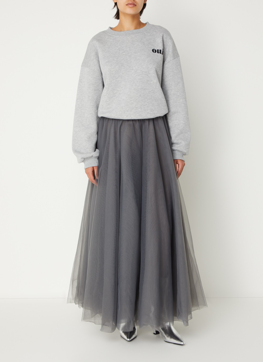 Sofie Schnoor Kayla maxi rok - voorkant 2 donkergrijs