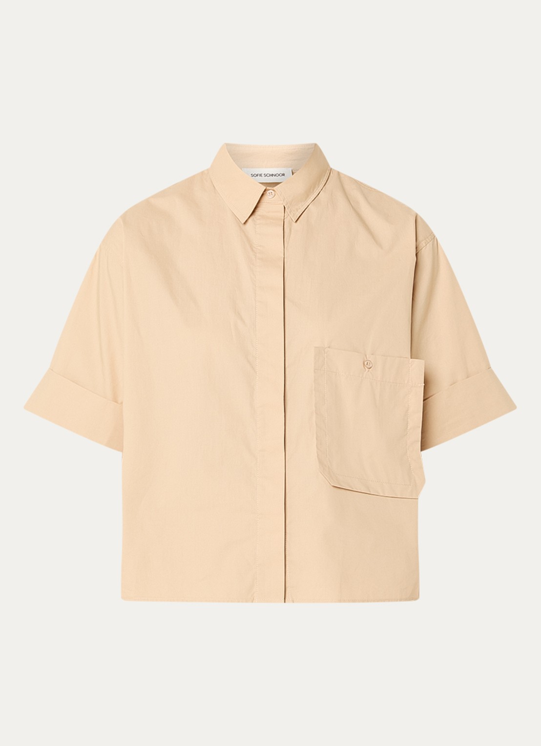 Sofie Schnoor Leanasw blouse met borstzak - voorkant 2 camel