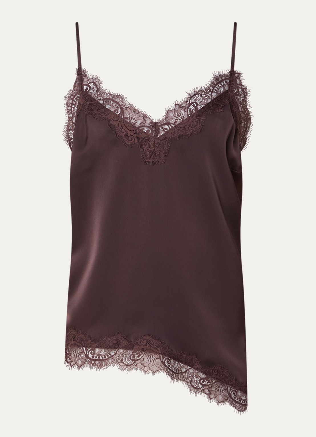 Sofie Schnoor Leona top van satijn met kant - voorkant 2 aubergine