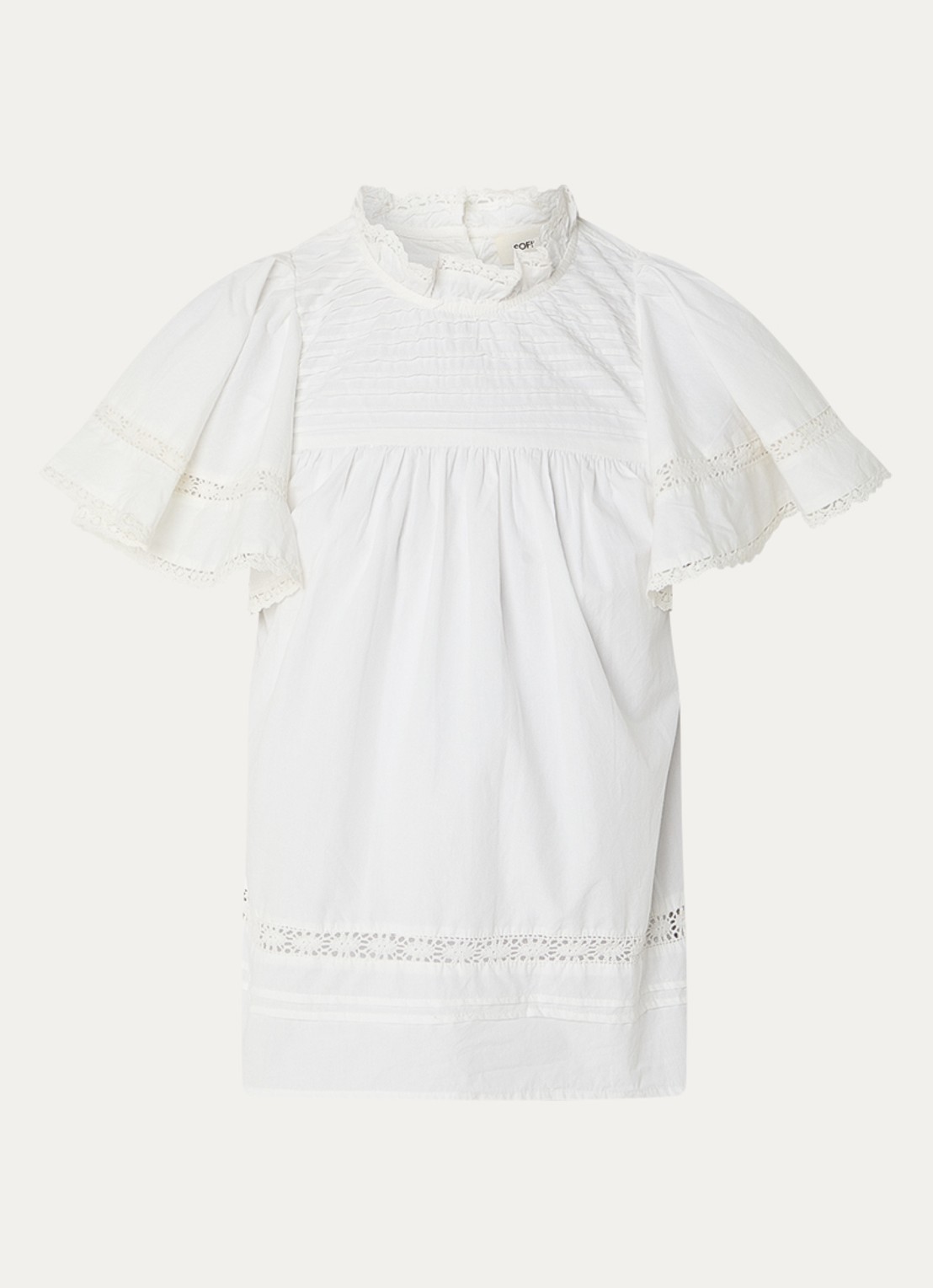 Sofie Schnoor lilou top met broderie - voorkant wit