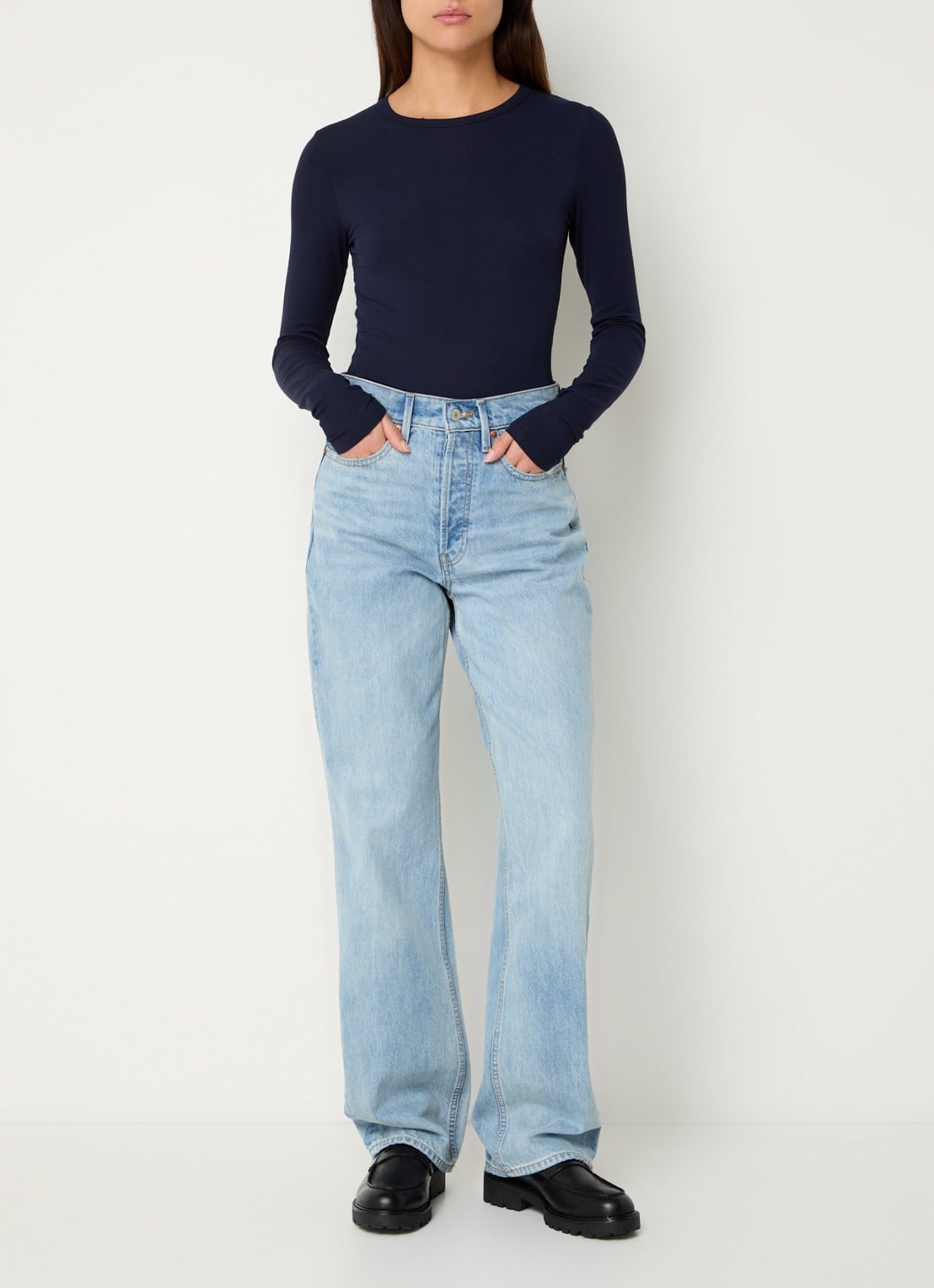 Sofie Schnoor Longsleeve met ribstructuur - voorkant 4 donkerblauw