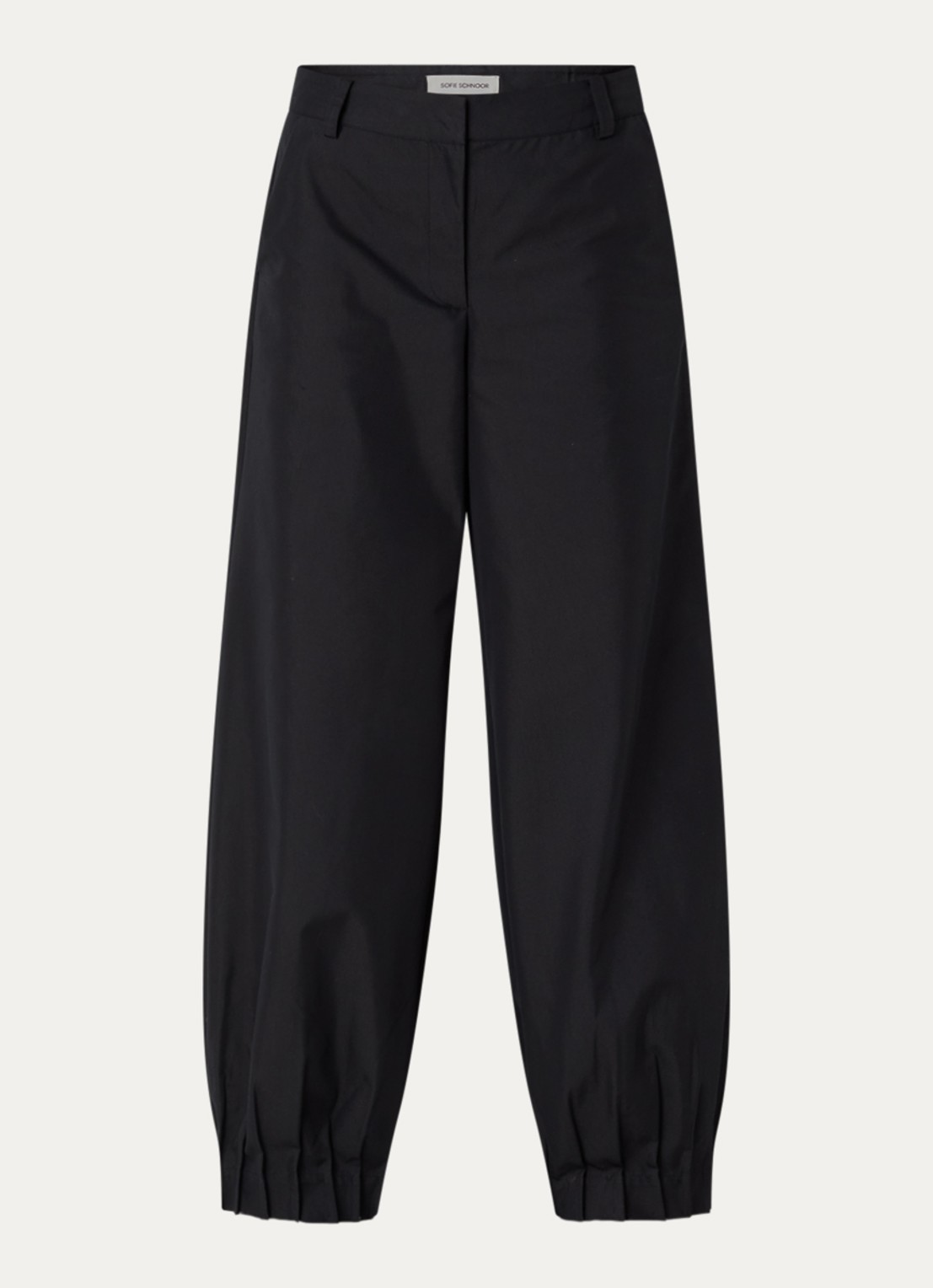Sofie Schnoor Louanasw high waist balloon fit pantalon met plooidetail - voorkant zwart