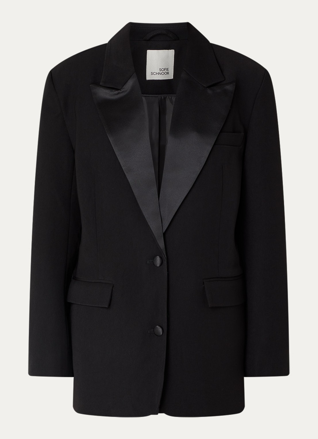 Sofie Schnoor Lovelle blazer met klepzakken - voorkant 3 zwart