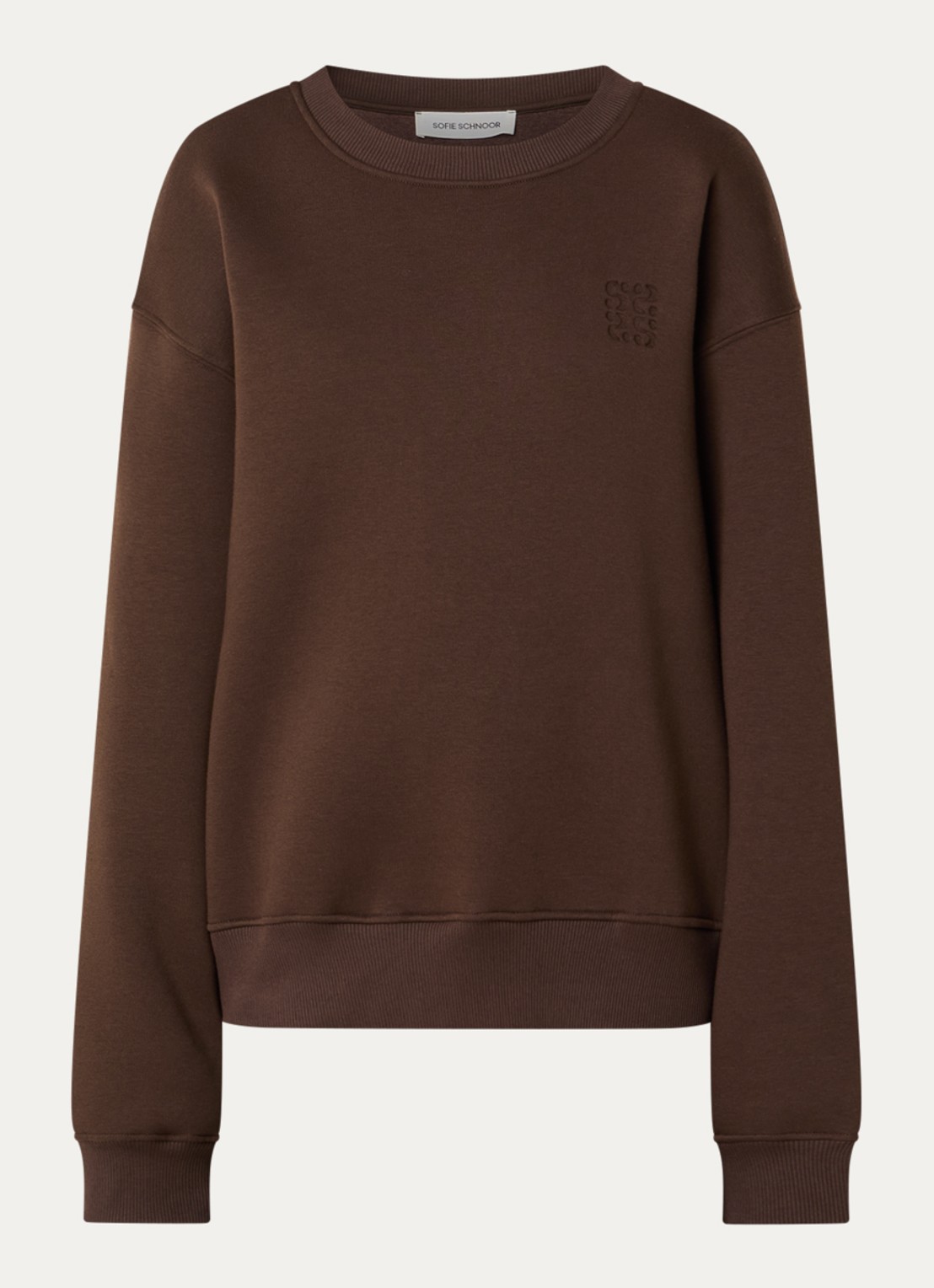 Sofie Schnoor Lusiasw sweater met 3D logo - voorkant 2 bruin