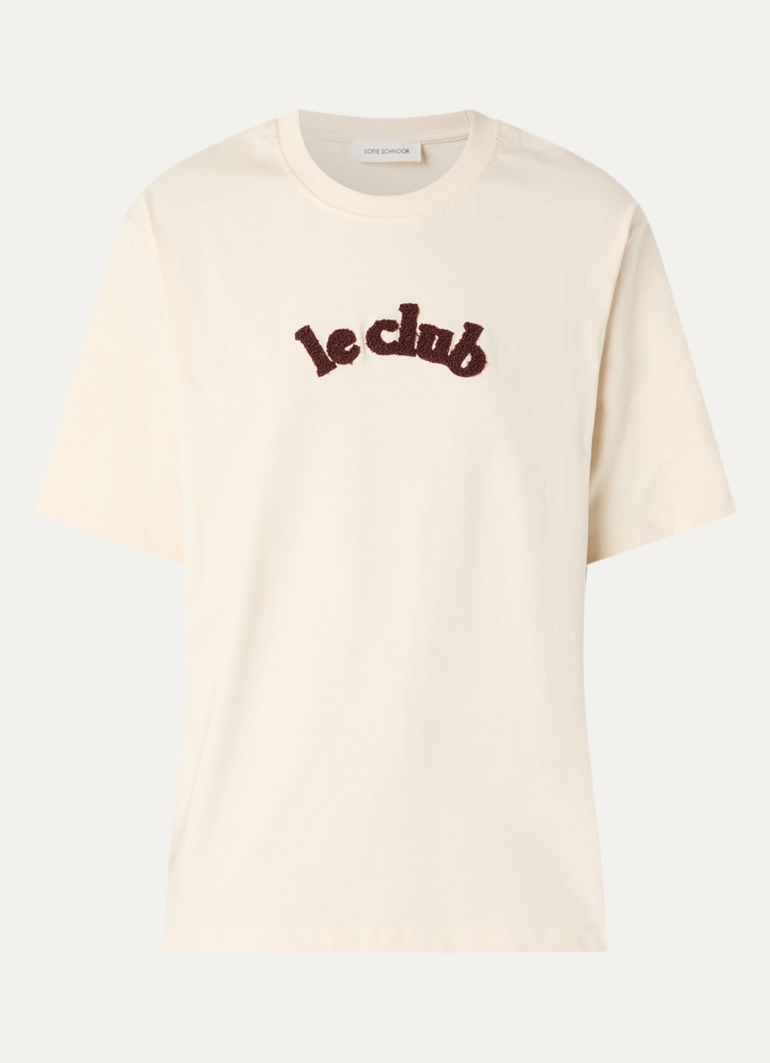 Sofie Schnoor Mae oversized T-shirt met borduring - voorkant 2 creme