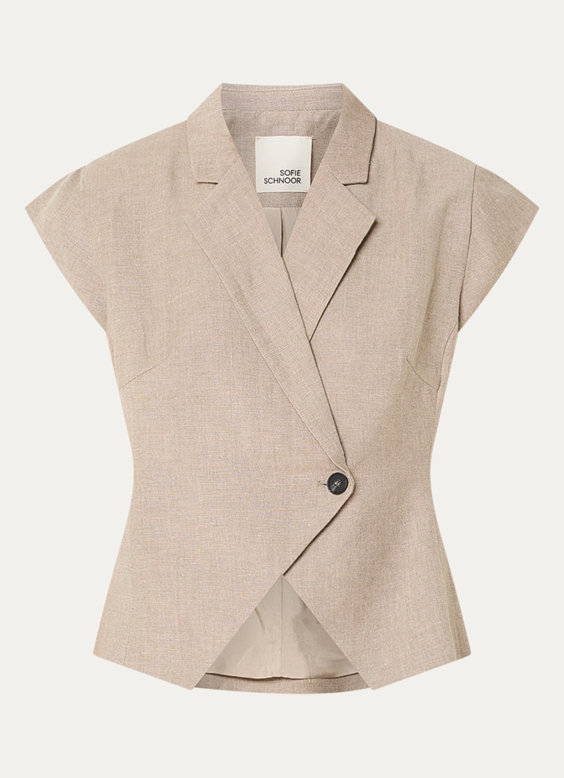 Sofie Schnoor Majsesw getailleerde blazer met vlindermouw - voorkant donkerbeige