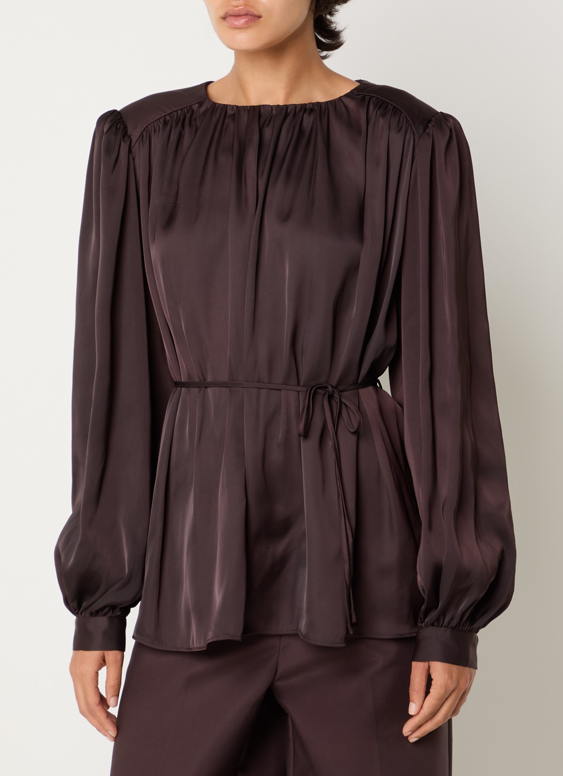 Sofie Schnoor Martheasw tuniek met strikceintuur - detail donkerbruin