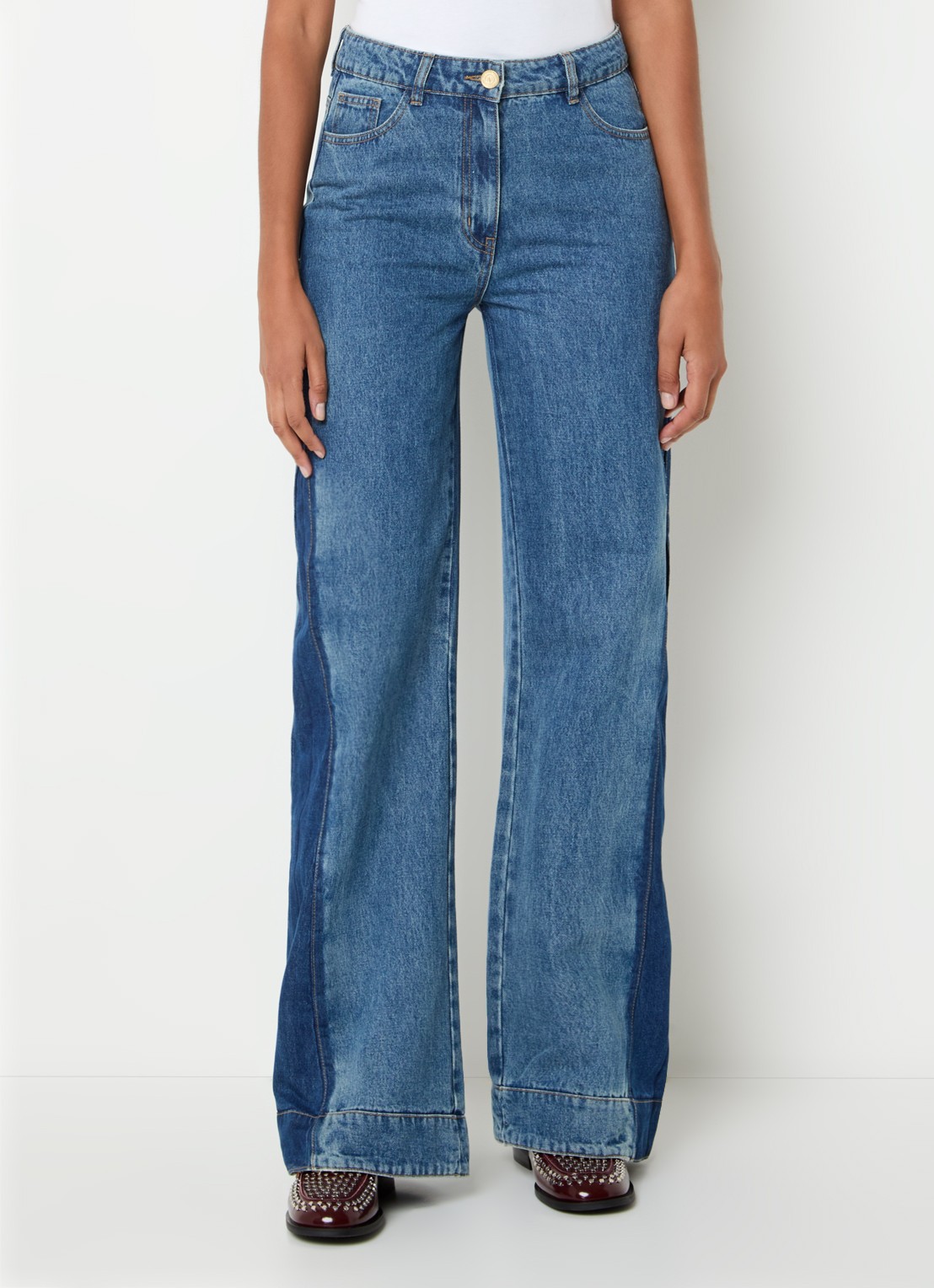 Sofie Schnoor Memphis mid waist wide leg jeans - detail 4 indigo