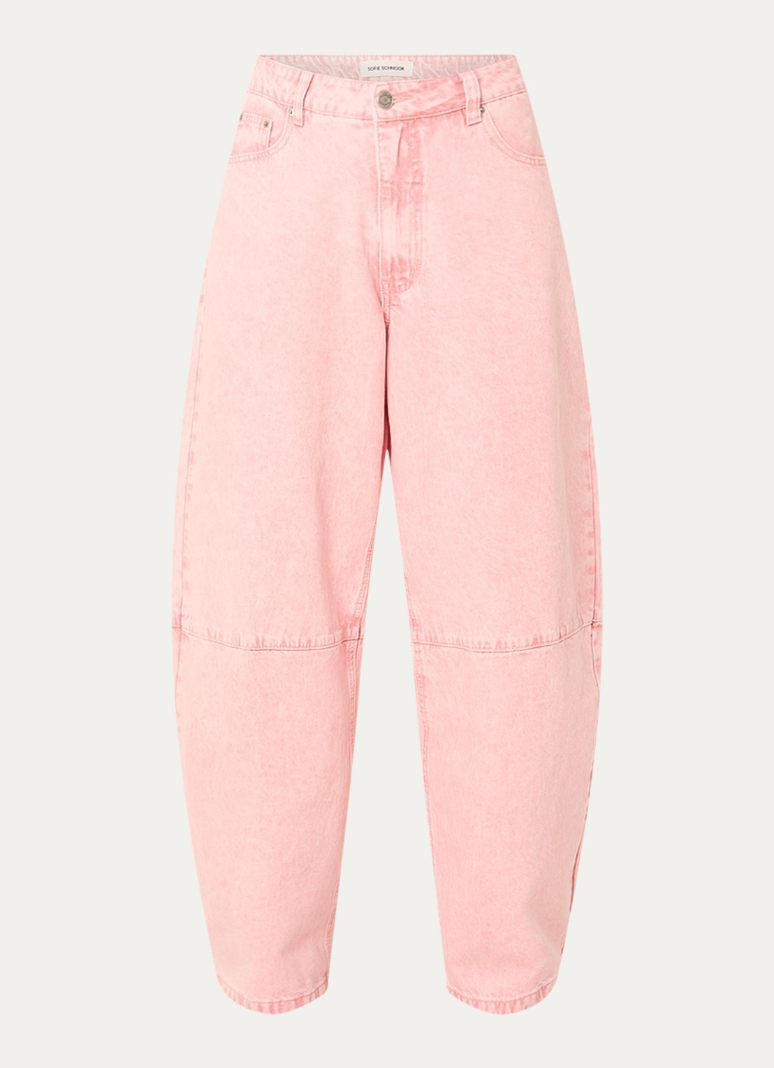 Sofie Schnoor Mid waist tapered fit jeans met gekleurde wassing - voorkant 3 roze