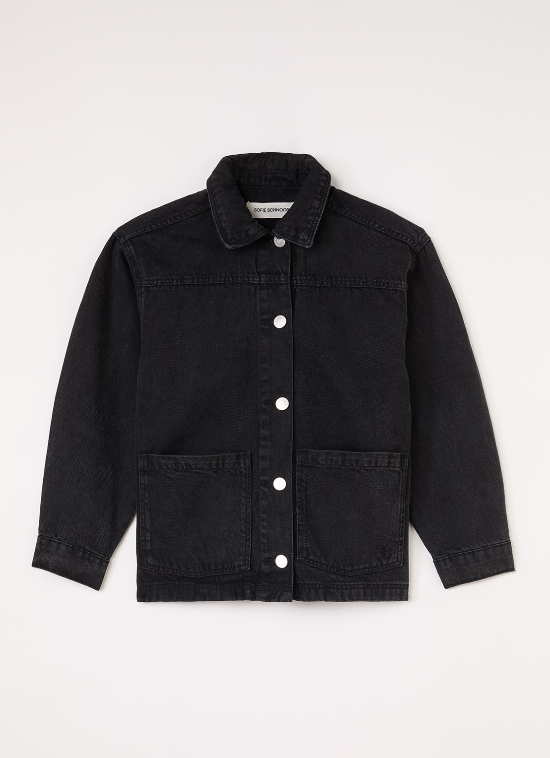 Sofie Schnoor Nash blouse van denim - voorkant zwart